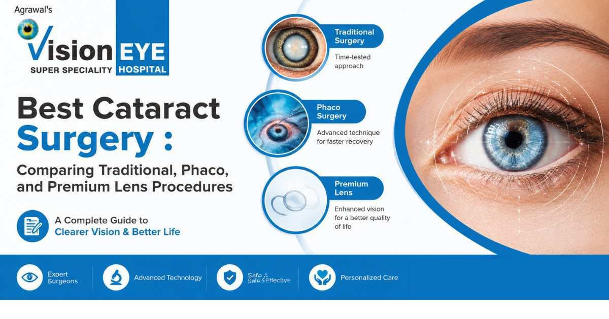 Best Cataract Surgery in Surat Comparing Traditional Phaco and Premium Lens Procedures