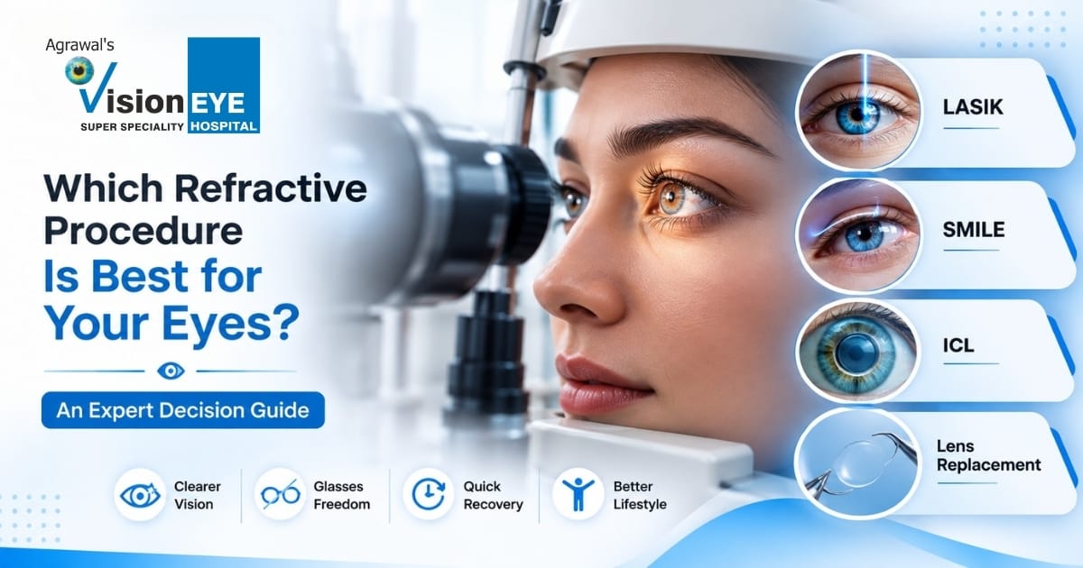Refractive eye procedures including LASIK, SMILE and ICL